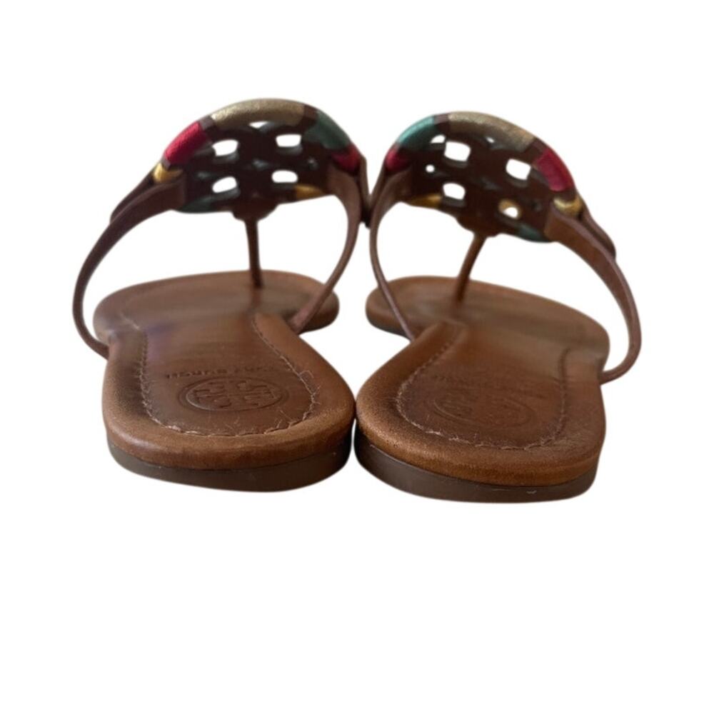 Tory Burch Miller Wrapped Logo Sandals Vachetta Multi Size 8 - Picture 4 of 13